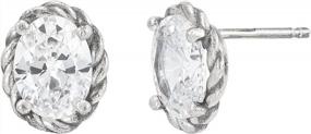 img 4 attached to Sterling Silver Cubic Zirconia Stud Earrings By Silpada - Delightfully Elegant