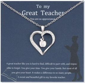 img 4 attached to KINGSIN Teacher Necklace Appreciation Gifts For Women From Student Graduation Farewell, End Of The Year, Retirement, Teacher Appreciation Week, Birthday, Thank You Gifts