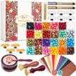 complete sealing wax kit with wax seal beads, seal stamp, warmer, spoon, envelopes, and candles - ideal for letter sealing and decorating logo