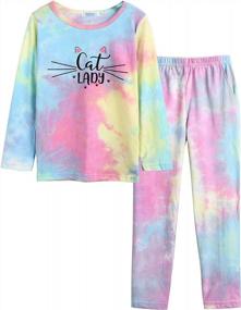 img 4 attached to Get Your Little One Cozy With Arshiner'S Cute Tie-Dye Pajama Set - Long Sleeves, Soft Fabric, And Pockets Included!
