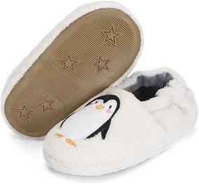 img 2 attached to Toddler Slippers Indoor Bedroom Penguin Boys' Shoes : Slippers