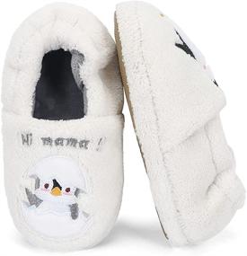 img 1 attached to Toddler Slippers Indoor Bedroom Penguin Boys' Shoes : Slippers