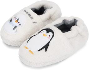 img 3 attached to Toddler Slippers Indoor Bedroom Penguin Boys' Shoes : Slippers