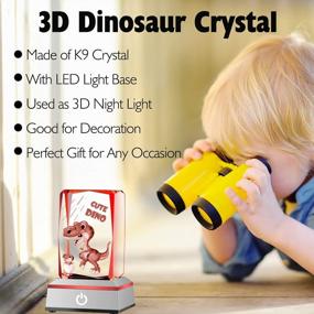 img 3 attached to Dazzling 3D Etched Glass T-Rex Dinosaur Crystal: Perfect Decorative Paperweight, Lamp, And Figurine For Kids, Teens, Men, And Jurassic Dinosaur Lovers - Ideal Birthday Gift For Boys