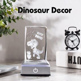 img 2 attached to Dazzling 3D Etched Glass T-Rex Dinosaur Crystal: Perfect Decorative Paperweight, Lamp, And Figurine For Kids, Teens, Men, And Jurassic Dinosaur Lovers - Ideal Birthday Gift For Boys