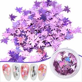 img 2 attached to MEILINDS Fall Maple Leaves Nail Art Sequins, 12 Colors 3D Holographic Red Mixed Autumn Leaf Chunky Glitter Flakes Paillette, Nail Art Sticker Decals Nails Decoration DIY Design For Manicure Craft