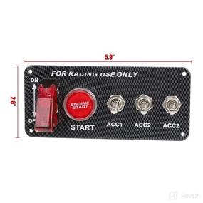 img 3 attached to 🏎️ Enhance Your Racing Experience with SUPERFASTRACING 12V Carbon Ignition Switch Panel Engine Start Push Button LED Toggle Racing Auto