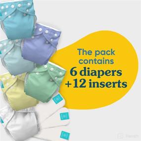 img 3 attached to 🍼 Charlie Banana Baby 2-in-1 Reusable Fleece Cloth Diapering System: The Ultimate Unisex Pastel Diaper Set with 6 Diapers and 12 Inserts!