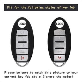 img 1 attached to 🔑 TANGSEN Smart Key Fob Case Cover for Infiniti JX35 Q50 Q60 QX56 QX60 QX80: Black Carbon Fiber Pattern, Night-Luminous Black Design