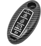 🔑 tangsen smart key fob case cover for infiniti jx35 q50 q60 qx56 qx60 qx80: black carbon fiber pattern, night-luminous black design logo