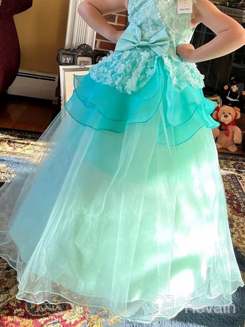 img 1 attached to Stunning NNJXD Princess Pageant Dresses for Girls - Sleeveless Embroidery Kids Prom Ball Gown review by Mahmut Ojeda