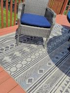 img 1 attached to Easy Clean Contemporary Geometric Rug - 5' X 7' Blue For Patio, Deck & Balcony Areas! review by Justin Spence