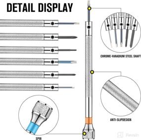 img 2 attached to Premium 13-Piece Watch Screwdriver Set with Replacement Blades - Repair Jewelry, Eyeglasses, Electronics