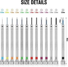 img 3 attached to Premium 13-Piece Watch Screwdriver Set with Replacement Blades - Repair Jewelry, Eyeglasses, Electronics