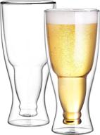 наслаждайтесь пивом стильно с перевернутыми пивными бокалами cnglass с двойными стенками - набор из 2! логотип