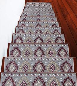 stylish & safe: sussexhome carpet stair treads for wooden steps - 4-pack of self-adhesive, pet & kid-friendly indoor treads to prevent slipping logo