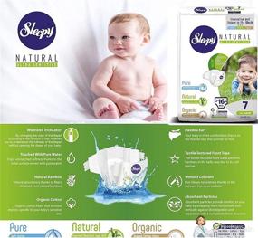 img 3 attached to 👶 Organic Cotton and Bamboo Extract Sleepy SOHO Baby Diapers - Ultimate Comfort and Dryness, Disposable Snuggle Diaper, Size 7 (16 Count, Child Weight 44-66 lbs)