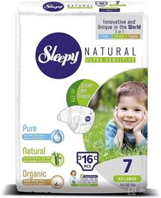 img 4 attached to 👶 Organic Cotton and Bamboo Extract Sleepy SOHO Baby Diapers - Ultimate Comfort and Dryness, Disposable Snuggle Diaper, Size 7 (16 Count, Child Weight 44-66 lbs)