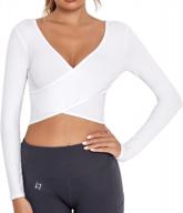 stay stylish and comfy in fittin long sleeve workout crop tops for women: the perfect gym and yoga essential! logo