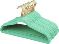 36 pack of teal velvet hangers with no-slip grip, slim design, and durable construction. perfect for coats, suits, and space-saving closet organization. features 360 swivel golden-plated hook. логотип