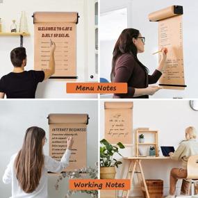 img 3 attached to Fitous 24" Kraft Paper Roll Holder Dispenser & Cutter Wall Mounted To Do Lists, DIY Drawing, Taking Note, Artwork, Daily Special - White