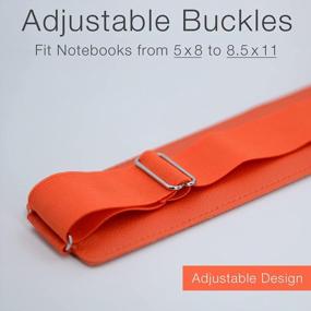 img 3 attached to Diodrio 2-Pack Adjustable Elastic Band Pen/Pencil Holder Pouch For Notebooks And Tablets - PU Leather In Vermilion Orange