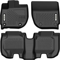 🚗 oedro custom fit front & 2nd row liner set for honda hrv hr-v 2016-2022 - black tpe all-weather guard floor mats logo