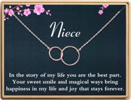 ожерелье с двойными кругами бесконечности из розового золота для племянницы - подарок на день рождения для женщин и девочек логотип