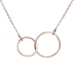 img 3 attached to Rose Gold Filled Infinity Double Circles Necklace For Niece - Birthday Gift Women Girls