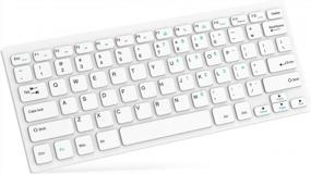 img 4 attached to Boyata Ultra Slim Wireless Keyboard With Type-C Converter - Compatible With Computer, PC, Laptop, Smart TV, Windows 10/8/7/Vista/XP, Mac OS - White
