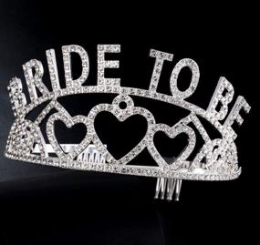 img 2 attached to Shine Like A Bride-To-Be With Coucoland'S Crystal Rhinestone Tiara And Sash Set - Perfect For Weddings And Bridal Showers (Silver)
