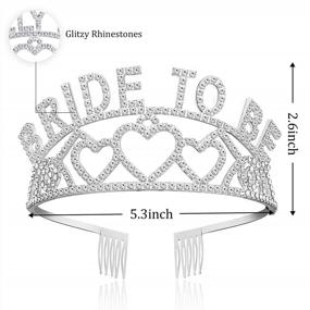img 3 attached to Shine Like A Bride-To-Be With Coucoland'S Crystal Rhinestone Tiara And Sash Set - Perfect For Weddings And Bridal Showers (Silver)