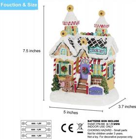 img 2 attached to Innodept12 Christmas Lighted Gingerbread House Decor - Christmas Collectible Buildings Gingerbread House Village Cookies With Light-Up, Battery Operated