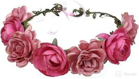 img 4 attached to Floral Wreath Flower Headband Adjustable