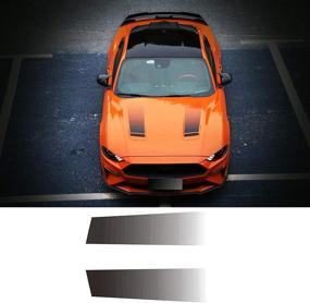 img 4 attached to 🐎 Ebony Hood Stripe Decal Sticker for Ford Mustang 2018-2022 - MEEAOTUMO Accessories