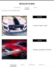 img 3 attached to 🐎 Ebony Hood Stripe Decal Sticker for Ford Mustang 2018-2022 - MEEAOTUMO Accessories