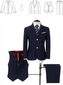 img 1 attached to Be Dapper And Colorful With YuanLu Boys' 5-Piece Slim Fit Formal Suit Set