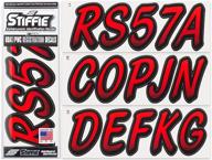 🚤 red/black 3-inch alpha-numeric registration identification number decals for boats & personal watercraft - stiffie whipline stickers logo