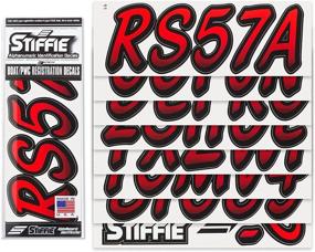 img 3 attached to 🚤 Red/Black 3-Inch Alpha-Numeric Registration Identification Number Decals for Boats & Personal Watercraft - Stiffie Whipline Stickers