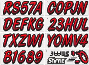 img 2 attached to 🚤 Red/Black 3-Inch Alpha-Numeric Registration Identification Number Decals for Boats & Personal Watercraft - Stiffie Whipline Stickers