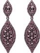 sparkling elegance: flyonce women's rhinestone crystal 2 leaf chandelier earrings for weddings and special occasions logo