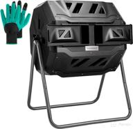 vivosun 43 gallon black door outdoor tumble composter - dual rotating batch compost bin логотип