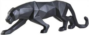 img 4 attached to Modern Hand-Carved Abstract Leopard Statue For Stylish Home Decor