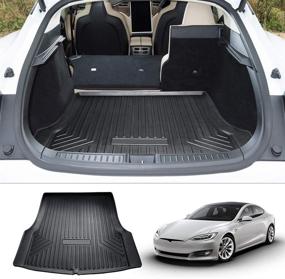 img 4 attached to 🚗 Mixsuper Custom Fit Rear Cargo Liner for Tesla Model S 2012-2020: All-Weather Trunk Mat – Not for 2021 Model S Plaid/Long Range