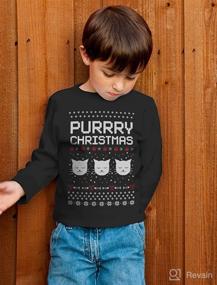 img 2 attached to 🎅 Purrfectly Festive Santa Claws Ugly Christmas Sweater Kids Sweatshirt - Long Sleeve T-Shirt for Your Little Ones!