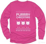 🎅 purrfectly festive santa claws ugly christmas sweater kids sweatshirt - long sleeve t-shirt for your little ones! logo