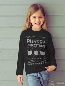 img 1 attached to 🎅 Purrfectly Festive Santa Claws Ugly Christmas Sweater Kids Sweatshirt - Long Sleeve T-Shirt for Your Little Ones!