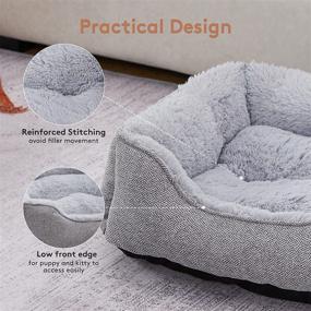 img 2 attached to 🐾 FURTIME Dog Bed: Soft Washable Sofa for Large, Medium & Small Dogs & Cats, Calming Orthopedic Puppy Bed with Multiple Sizes - Non-Slip Bottom