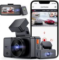 vantrue e3 3-way wifi dash cam with gps, voice control, and night vision - 2.5k front and dual 1080p rear and inside cameras, 24-hour parking mode, supports up to 512gb logo