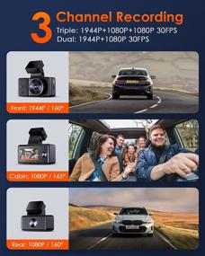 img 2 attached to Vantrue E3 3-Way WiFi Dash Cam With GPS, Voice Control, And Night Vision - 2.5K Front And Dual 1080P Rear And Inside Cameras, 24-Hour Parking Mode, Supports Up To 512GB